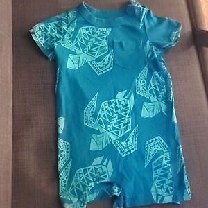 Sz 6-9 months Tea Collection Green Turtle Romper